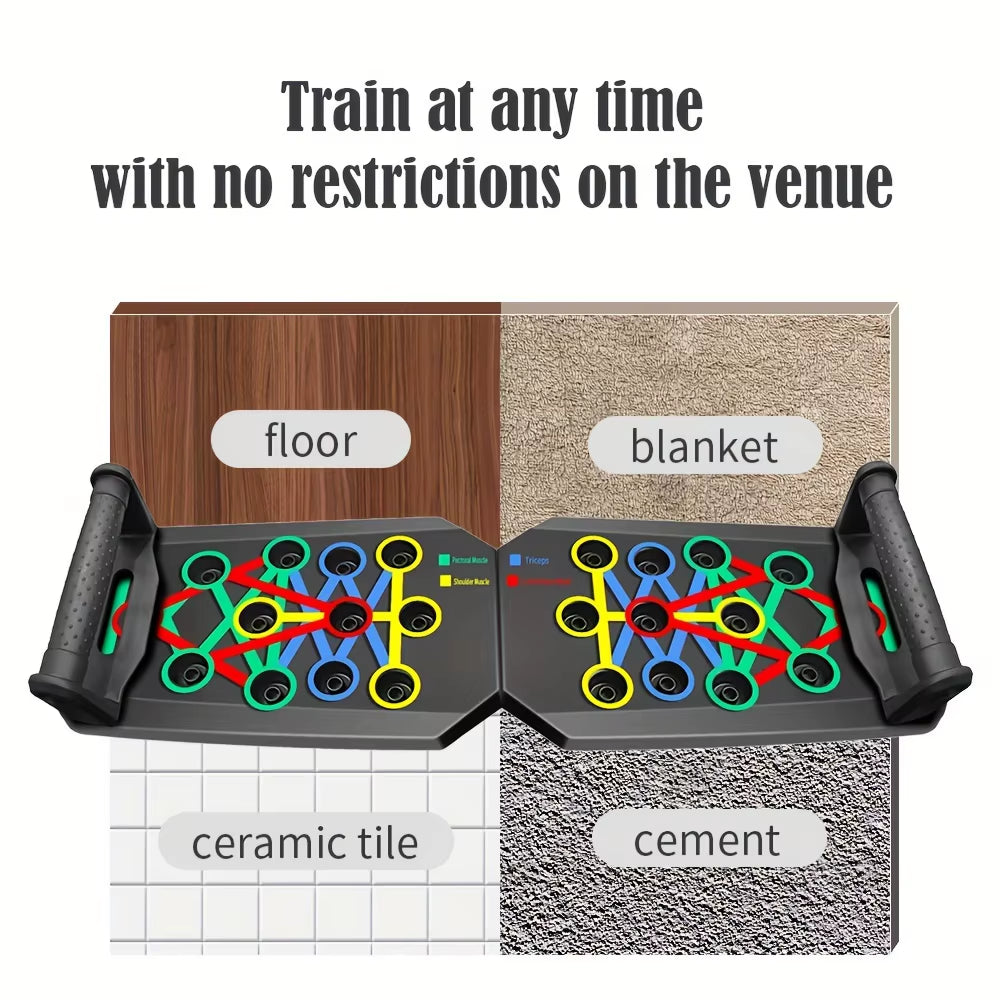 9-in-1 Push-Up Rack Boards - Ergonomic Push-Up Training for Core, Chest and Shoulder Strength