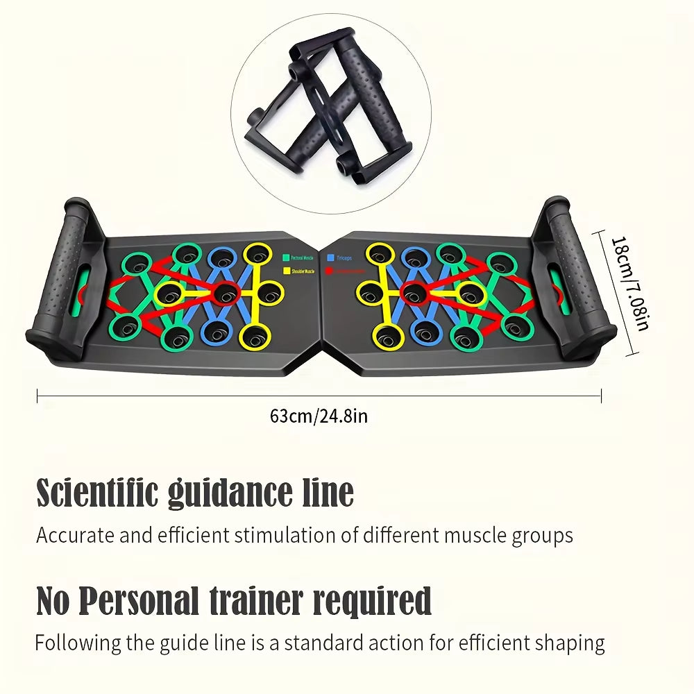 9-in-1 Push-Up Rack Boards - Ergonomic Push-Up Training for Core, Chest and Shoulder Strength